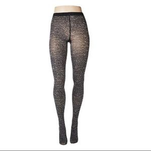 NWT WOLFORD CLUSTER Tights Black/Ash Small Luxury Chic Everyday Tights